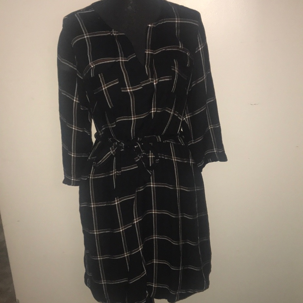 Belted shirt dress